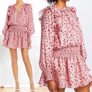 NWT Ramy Brook Printed Penelope Ruffle Mini Dress Size Medium